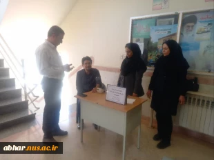 برپایی ایستگاه سلامت و پایش فشار خون در آموزشکده ملی مهارت ابهر همزمان با گرامیداشت اولین سالگرد شهدای خدمت
 2
